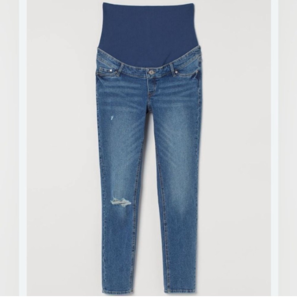 NWT H&M Mama Skinny Distressed Maternity Jeans, size XL